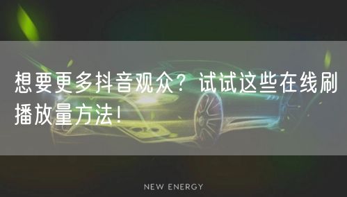 想要更多抖音观众？试试这些在线刷播放量方法！