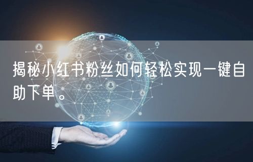 揭秘小红书粉丝如何轻松实现一键自助下单。