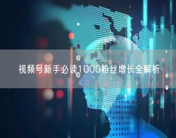 视频号新手必读1000粉丝增长全解析